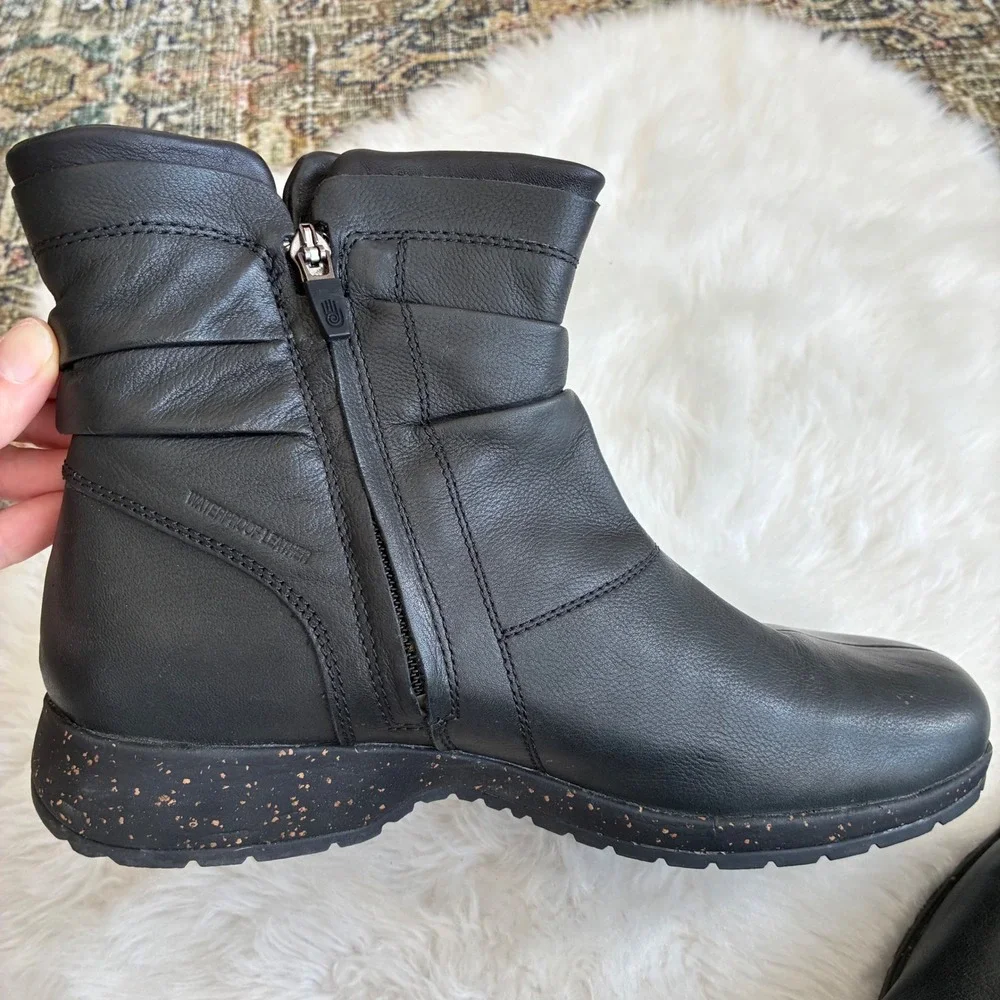 Teva Leather Womens Capistrano Comfort Ankle Bootie Zip Up Boot Black Size 10‎